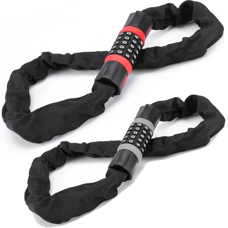 Heavy Duty 5 Digit Resettable Combination Bike Chain Lock Security Anti-Theft Steel Bicycle Motorcycle Scooter Lock