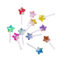 100Pcs/Bag 21*48MM Colorful Glitter Five Star Lollipops Flatback Resin Cabochons Embellishments for Hair Bows Scrapbooking DIY