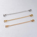 Minimalist Stainless Steel Making Accessories 5mm  7cm Link Chain Extender With Double Lobsters DIY Jewelry Findings