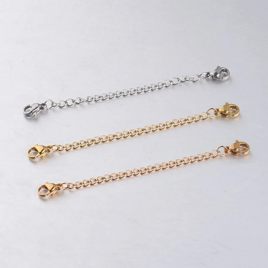 Minimalist Stainless Steel Making Accessories 5mm  7cm Link Chain Extender With Double Lobsters DIY Jewelry Findings