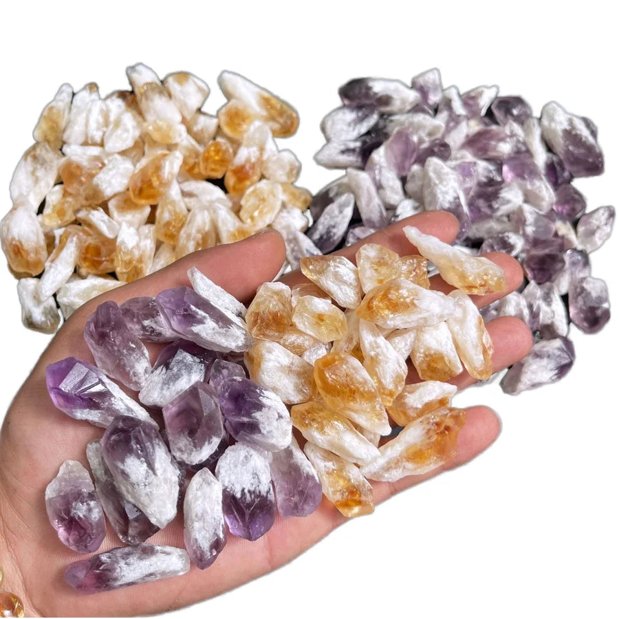 Hot Sale Natural Brazilian Citrine Amethyst Tooth Chips Stone Raw Stone Fragrant Stone for Home Decor
