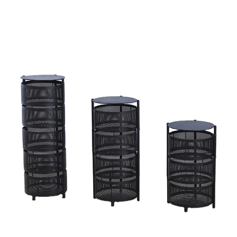 Hot Sale 4 Tier Wire Multi Functional Rotating Vegetable and Fruit Rack Kitchen Shelf with Rotating Baskets