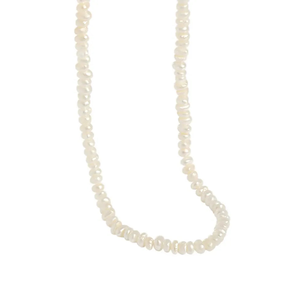 Wholesale 4-5mm Small Beaded Pearl Necklace 925 Sterling Silver Baroque Pearl Jewelry Beaded Pearl Necklace