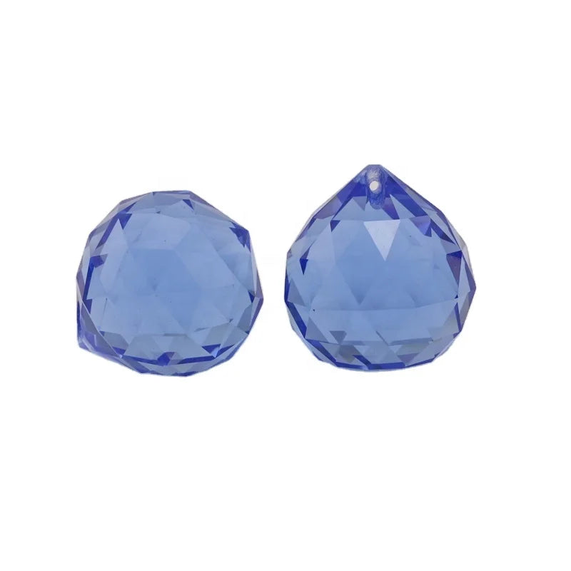 40MM Crystal Polished Hanging Blue Ball with Animal Print and Love Theme DIY Craft for Art & Collectible Gift
