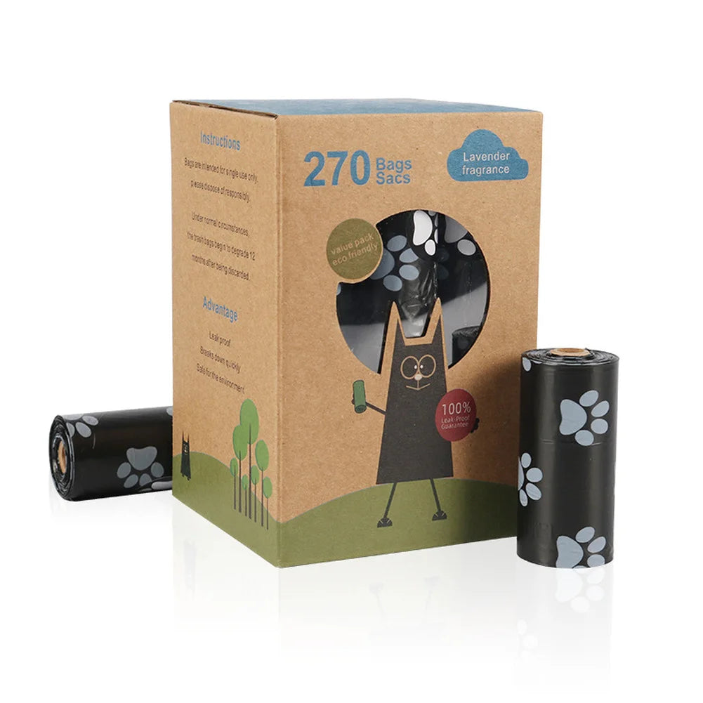 18 Rolls Eco-Friendly Dog Poop Bags Biodegradable Extra Thick and Strong Leak-Proof Garbage for Puppy and Pet Waste Bags