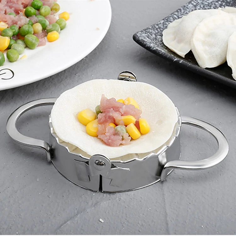 Kingwise Home and Kitchen Dough Press Stainless Steel Manual Dumpling Maker Wrapper Mould for Kitchen Accessories