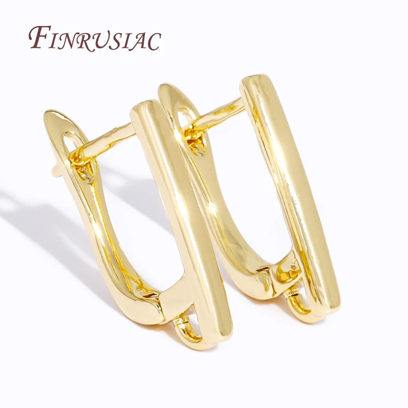 18K Gold Plated Brass Metal Earwires Fasteners DIY Earring Making Findings Accessories Jewelry Components for Earrings Creation