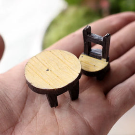 3D Miniature Tables and Chairs Figurines Sand Table Landscaping Decor Auqairum Accessories