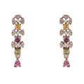 Unique Rose Gold Plated Silver 925 Jewelry Natural Tourmaline Drop Earrings for Women Mothers Day Gifts