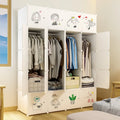 Modern Style Plastic Storage Cabinet Box Wardrobe Organizer White Color Portable Plastic Bedroom Customized Wardrobe