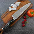 Professional High Quality 8 Inch Pakka Wood Handle Stainless Steel Chef Knife Ambidextrous High-Polish Finish