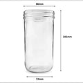 Wide Mouth 600ml 730ml Food Preserving Jars Storage Jam Sauce Pickle Glass Mason Jar Glass Bubble Tea Beverage Drinking Bottle