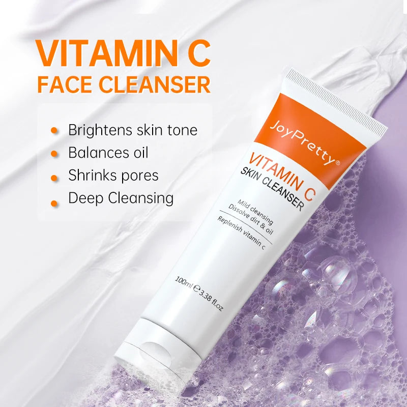 Private Label Natural Face Wash Whitening Deep Cleansing Washing Face Organic Vitamin C Facial Cleanser