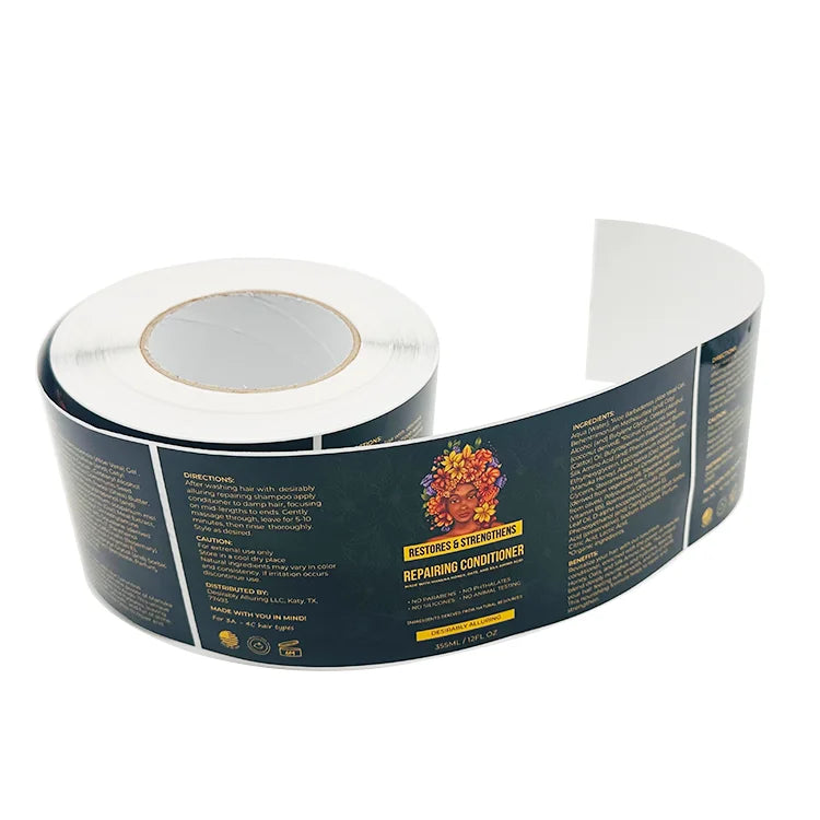 Private Design Adhesive Paper Lip Oil Sticker Custom Cosmetic Label for Packaging