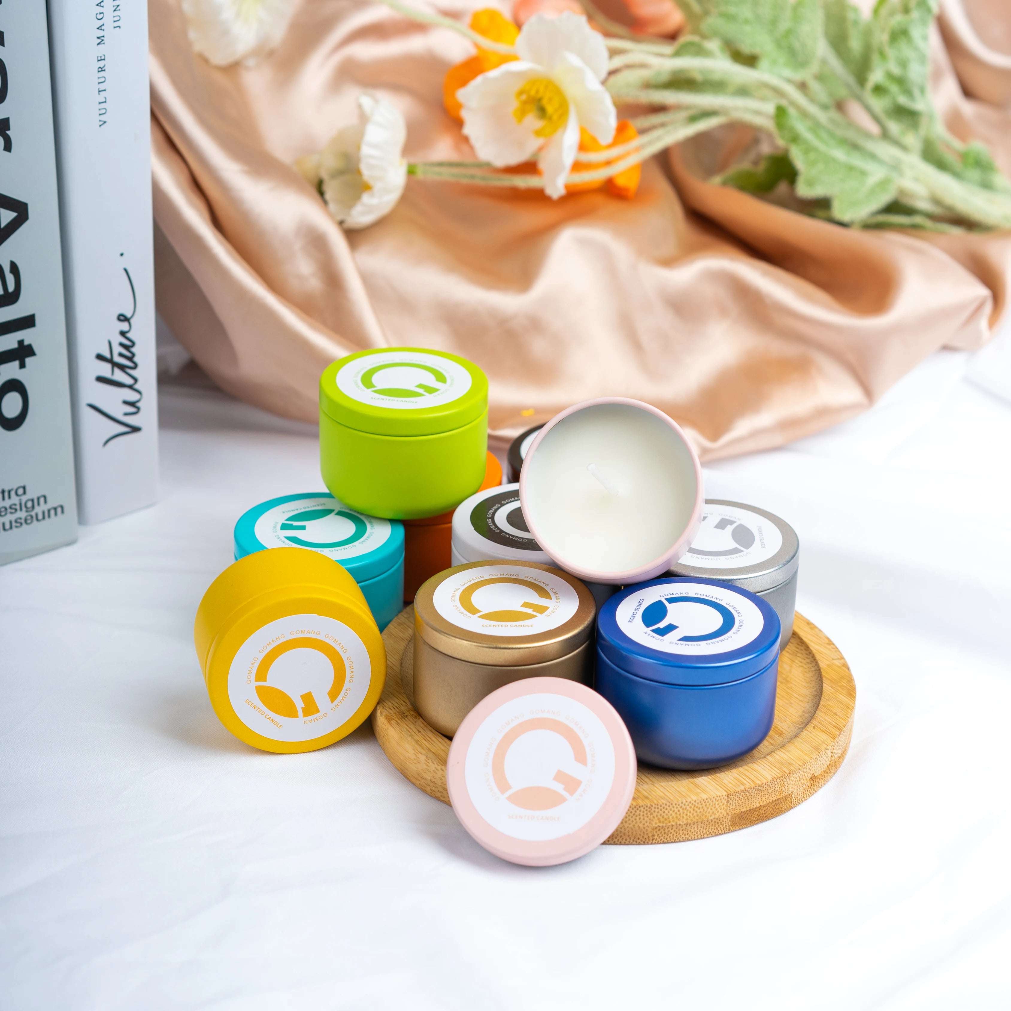 Wholesale Handmade 40G Thin Mini Scented Soy Candles Custom Logo Luxury Scented Candle
