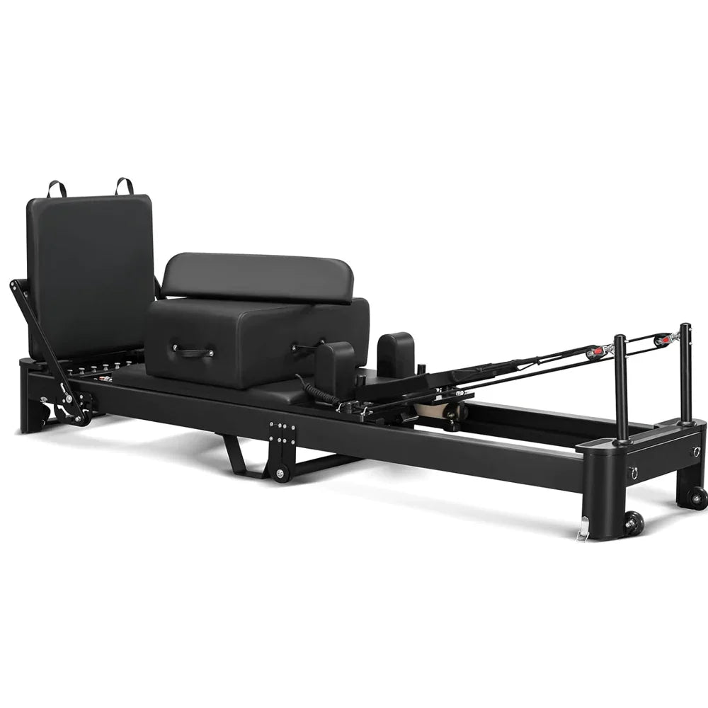 Aluminum Easy to Store at Home Machine Folding  Black Aluminum Foldable Pilates Reformer