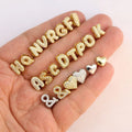 CZ9004 Mini Small 18k Gold Platinum Puffy Bubble CZ Pave Monogram Alphabet Initial Cubic Zirconia Diamond Letter Charm Pendant