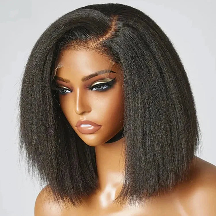 Wholesale Yaki Bob Lace Front Human Hair WigTransparent Glueless Full HD Lace Bob WigCheap 13*4 Lace Frontal Short Bob Wig