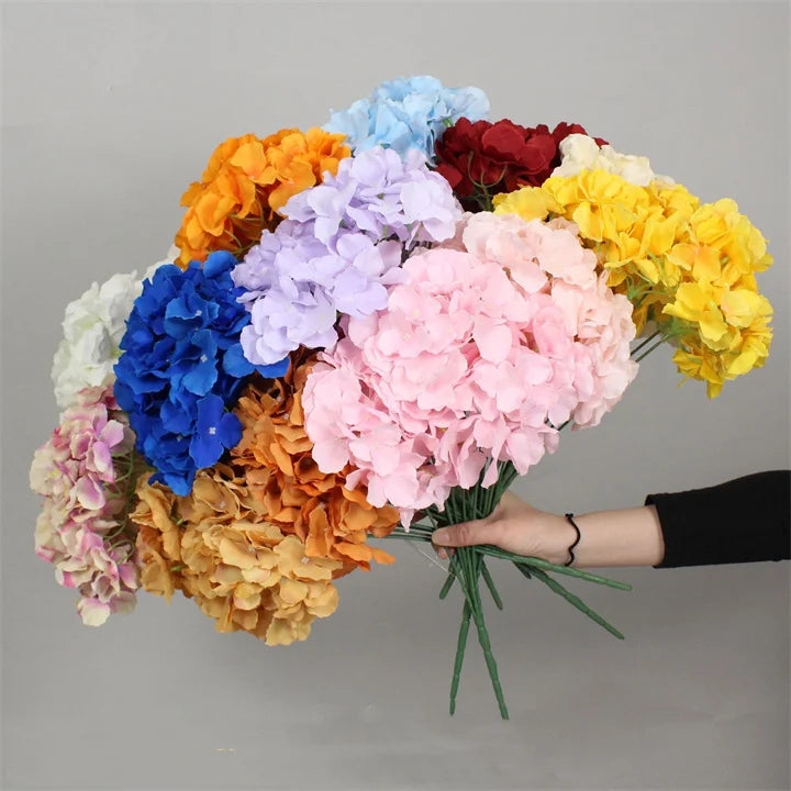 AF12010 Artificial Flowers Silk Hydrangea Heads Real Touch Hydrangea for Home Wedding Decoration Valentine'S Day Decoration