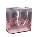 Custom Imprinted Frosted PVC Translucent Striped Cosmetic Gift Advertising Tote Shopping Bags PP Plastic Handbag Promotion