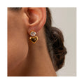 ERESI Non Tarnish Luxury Accessories Waterproof Hoop Women Stainless Steel 18K Gold Plated Fashion Jewelry Heart Earrings