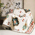Custom logo Cotton Woven Premium Outdoor Blanket Plaid Woven Throw Blanket Woven Boho Blanket