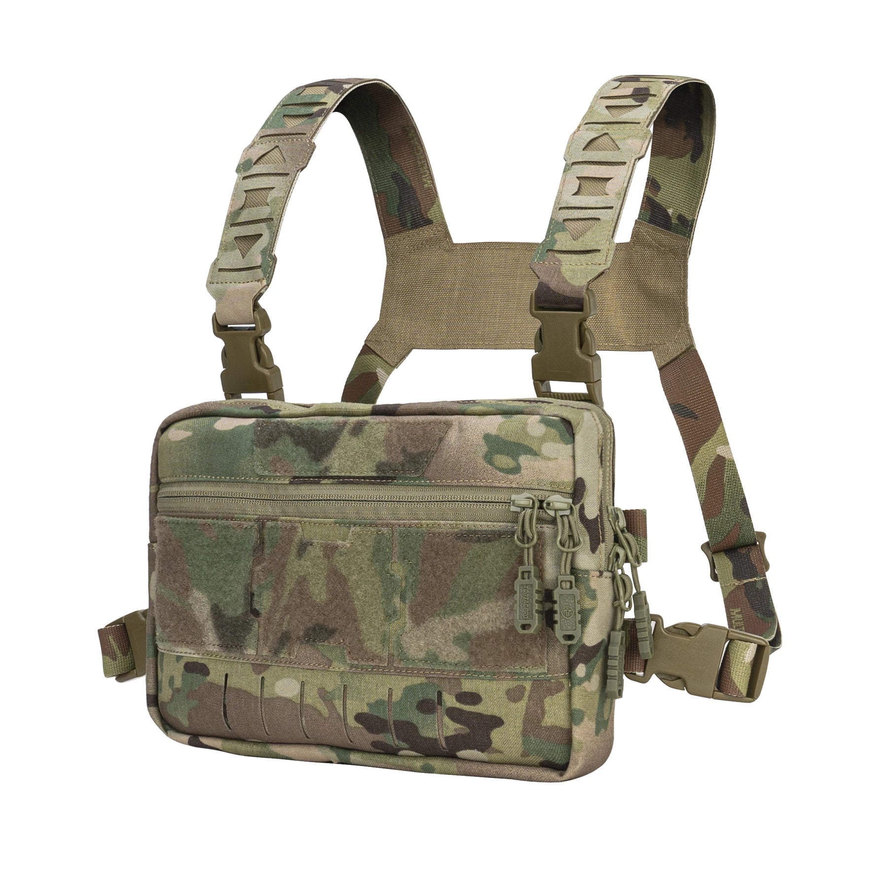TOPTACPRO 500D Cordura Nylon Camo Tactical Chest Pack Recon Kit Bag Multi-Function Tool Pouch Molle Vest Pouch