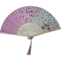 FAREA First Class 21cm Bamboo Painted Hand Held Folding Fans Chinese/Japanese Vintage Retro Style Eco-Friendly Fabric Sleeve