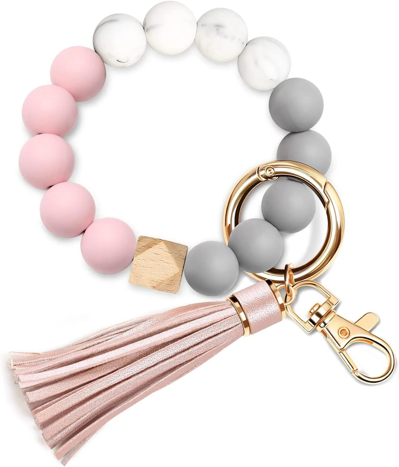 Free Sample Silicone Key Ring Bracelet Accept Custom Key Ring Bangle Wristlet Keychain Silicone Bead Wristlet Keychain