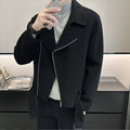 M-3XL Waistband Short Motorcycle Suit Suit Collar Wool Men's Jacket