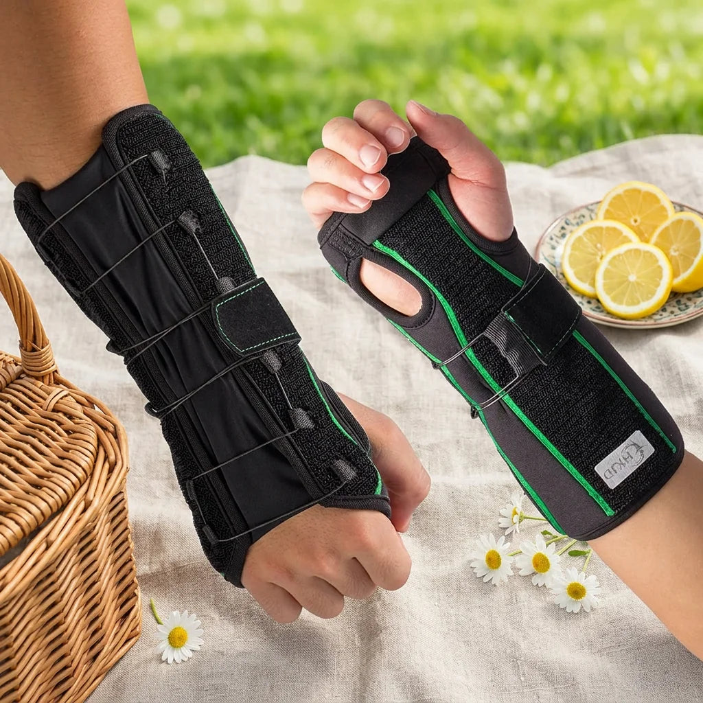 HKJD Custom Adjustable Neoprene Polyester Wrist Sleep Support Brace Carpal Tunnel Wrist Hand Thumb Brace With Splint