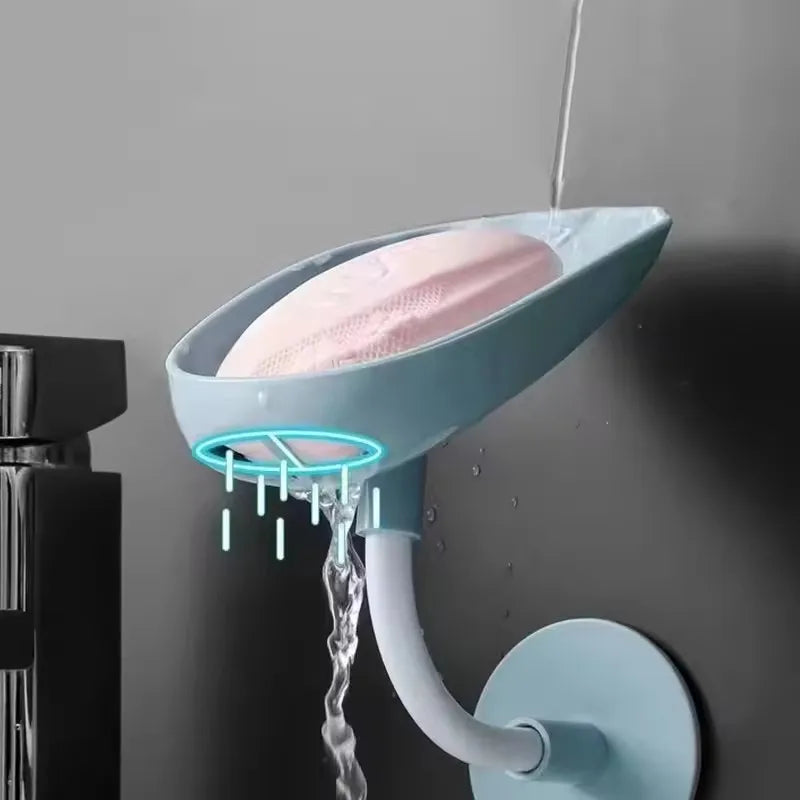Household Bathroom Storage Box Creative Wall Mounted Draining Soap Storage Box Rack Household Movable Sucker Soap Box