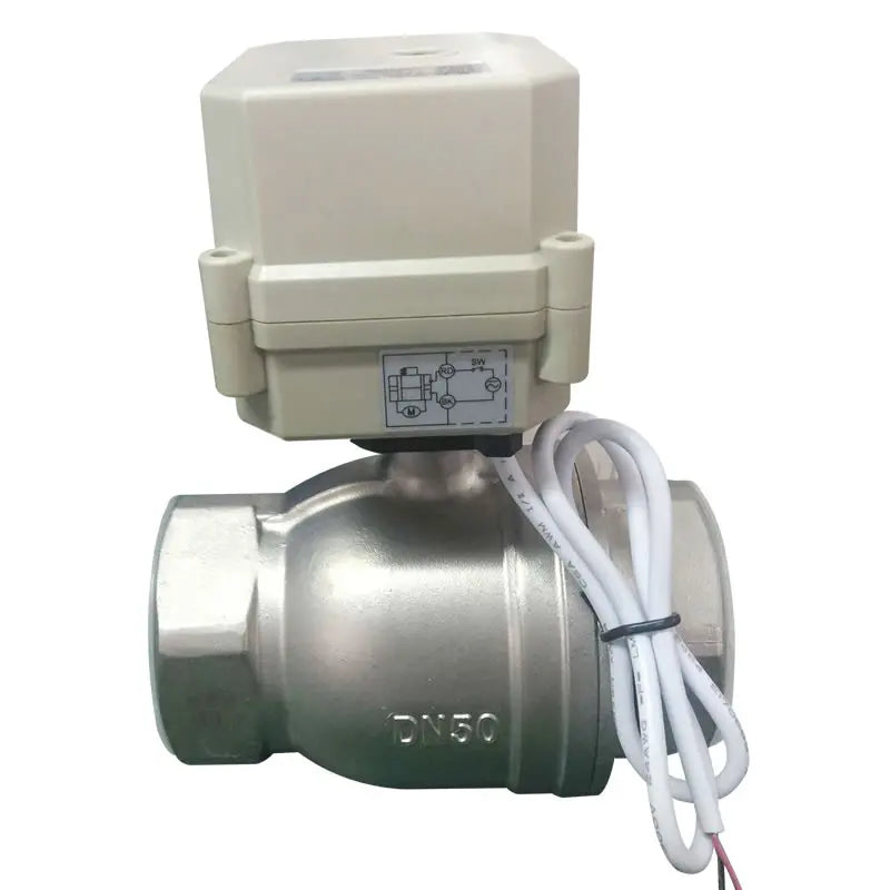 Motorised Valve DN50 CR202 DC24v 12v Stainless Steel Motorized Ball Valve Normally Closed