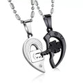 SSeeSY Custom Hot Selling Fashion Jewelry  Heart Pendant Locket Key Stainless Steel Couple Necklace Valentines Day Gift Set