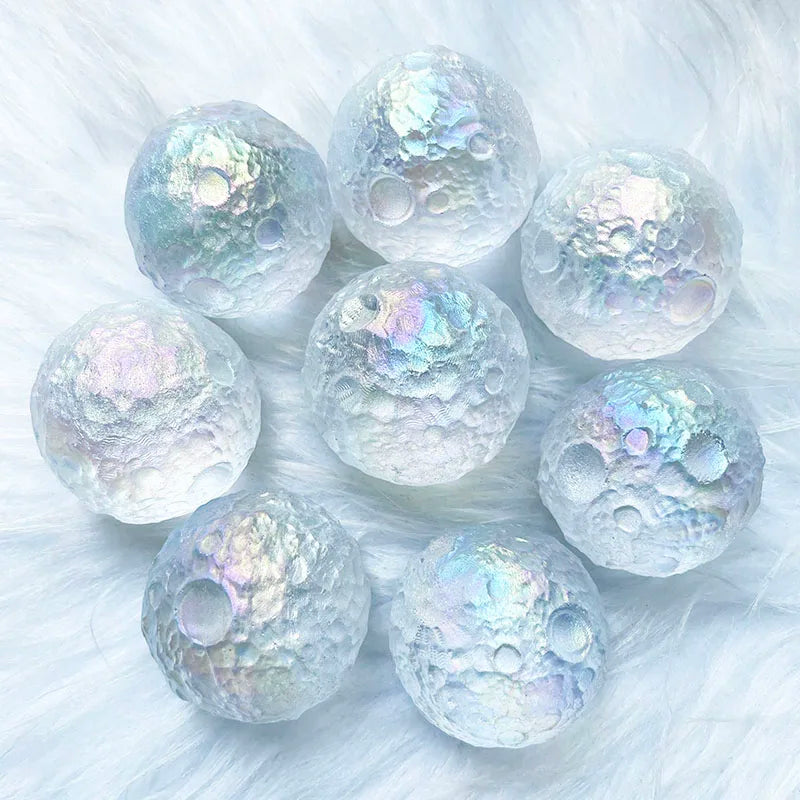 Angel Aura Quartz Crystal Moon Ball Wholesale Melting Stone Healing Crystal Glass Moon Ball