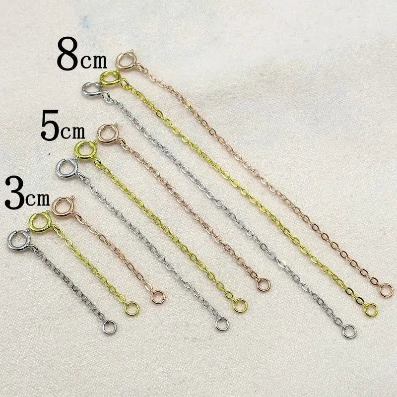 925 Sterling Silver Spring Clasp Tail Chain Extended Design for Necklace or Bracelet Jewelry Accessories