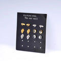 Certified Stainless Steel 24K Gold Plated Heart Charms Trendy Unisex Earrings 8mm Small Piercing Stud Pendant Daily Wear Party