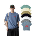 Spring Summer Mens Basic Oversize 100% Cotton 230 Grams Round Neck T-shirts Drop-shoulder Loose Style Men's T-shirts