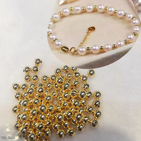 Fine 18K Gold Beads for Jewelry Making Real Gold Spacer Beads DIY Handmade Beaded Pearl Jewelry Accessories Component Findings