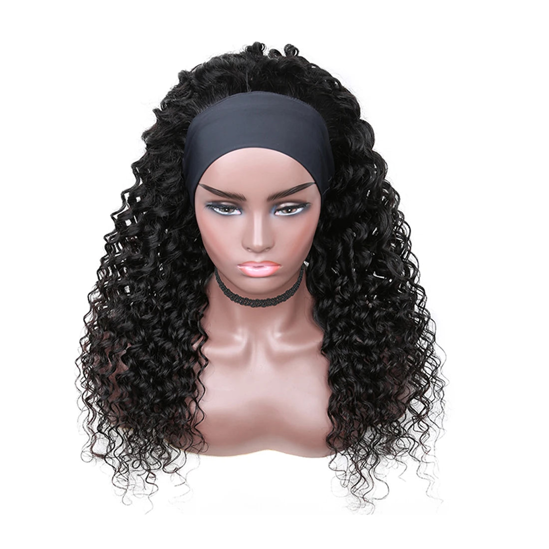 Wholesale Cheap Raw Indian Virgin Remy Human Cuticle Aligned Deep Wave Hair None Lace Wigs for Black Women Glueless Headband Wig MegaBDM