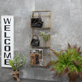 New Design INNOVA Art Deco Living Room Gold Metal Wire Wall Mounted Non-Folding Three-Layer Multifunction Holder Storage Rack