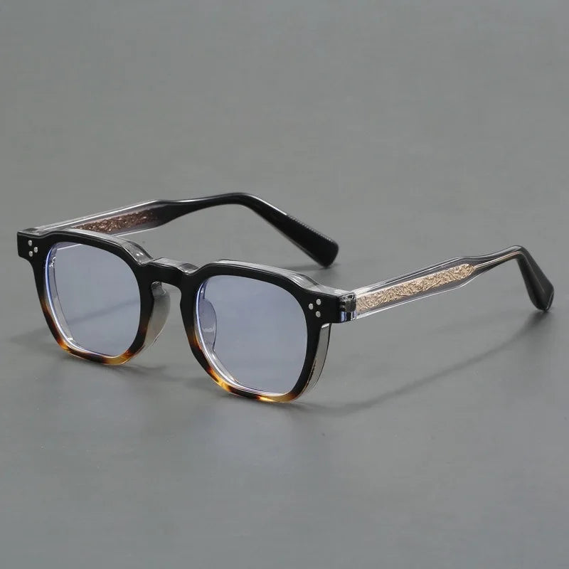Luxury Acetate Metal Insert Thick square Frame Eyeglass Blue-light Blocking Glasses High End Eyeglasses Frames for Daily Wear