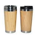 Natural Bamboo Travel Coffee Cup Stainless Steel Vacuum Car Cup Bamboo Water Bottle