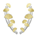 Lotus Fun Fashion Delicate Ginkgo Leaves Long Branch Stud Earrings Set 925 Sterling Silver With 18k Gold  Fine Jewelry for Women