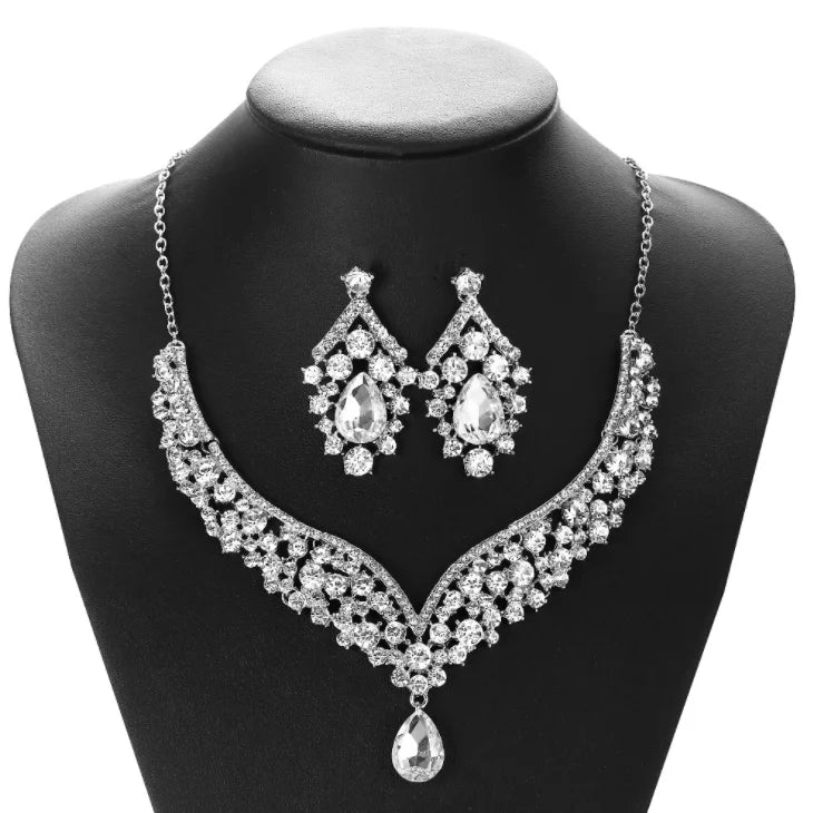 Cz Moroccan Jewelry Set for Wedding Bridal Necklace Set Fancy Necklace Sets