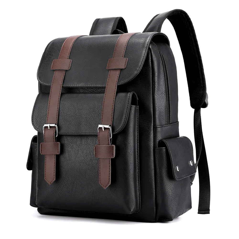 Manufacturer's Direct Sales of Large Capacity Men's Travel Computer Backpack PU Fashionable Trendy Leather Leisure Backpack