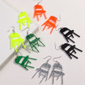 2024 Funny Personality Neon Sequin Glitter Acrylic Drop Earrings Colorful Folding Chairs Party Jewelry Accessories Fashion