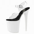 Women's 8 Inch High Heels Nightclub Fashion Shoes Transparent Crystal Sangals Pole Dancing Shoes Height Increasing Summer Style