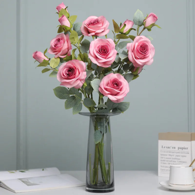 Artificial Silk Rose Flower for Home Festival Decoration Wedding Party Centerpiece Valentine's Day