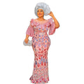 Modest Evening Party Sequin Banquet Dress With Big Floral Edge Special Dresses for Women K0411